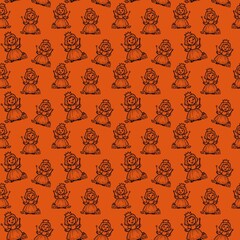 Halloween Seamless Patterns Orange Black Digital Paper