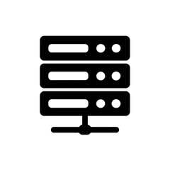 Server Icon A Simple Representation of Data Storage and Network Connectivity for Tech Designs