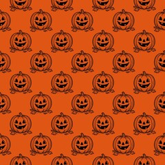 Halloween Seamless Patterns Orange Black Digital Paper