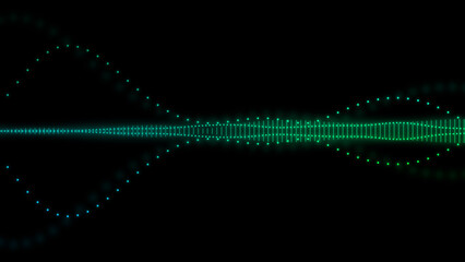 An illustration of neon colored waveform