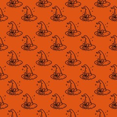 Halloween Seamless Patterns Orange Black Digital Paper