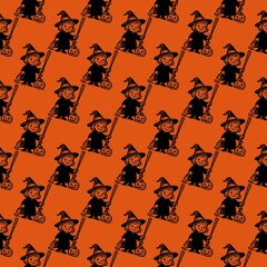 Halloween Seamless Patterns Orange Black Digital Paper