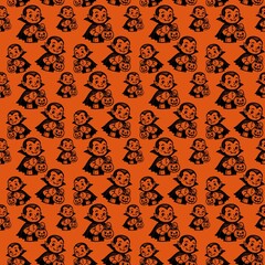 Halloween Seamless Patterns Orange Black Digital Paper