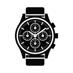 Luxury Analog Watch Silhouette Icon