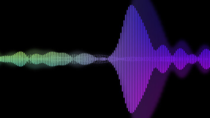 An illustration of neon colored waveform