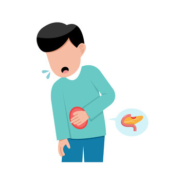 A Man Suffering Pancreatitis Illustration 