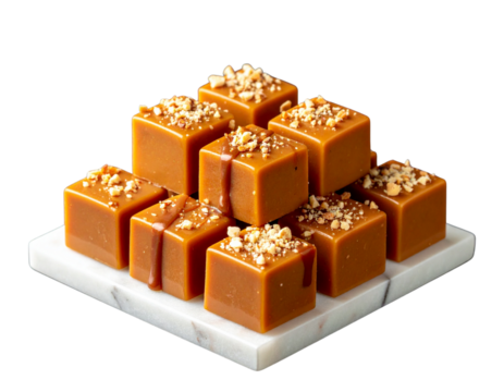Luxury Confection — Assorted Caramel Cubes with Chocolate and Nuts”