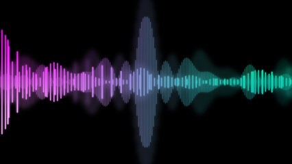 An illustration of neon colored waveform