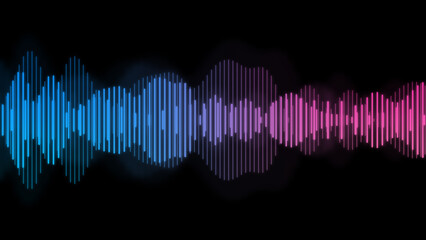 An illustration of neon colored waveform