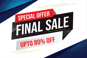 Special offer final sale tag. Banner design template for marketing. Special offer promotion or retail. background banner modern graphic design for store shop, online store, website, landing page
