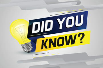 Did you know ? word concept vector illustration with Lamp and 3d style, landing page, template, ui, web, mobile app, poster, banner, flyer, background, gift card, coupon, label, wallpaper
