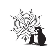 Gothic Penguin and Spiderweb