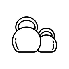 Minimalist Line Art of Two Kettlebells for Gym Icon Isolated on Transparent Background Exercise Fitness Equipment and Strength Training Weights