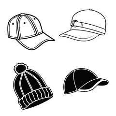 set of baseball caps