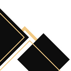 Modern Luxury Black and Gold Geometric Abstract Corner