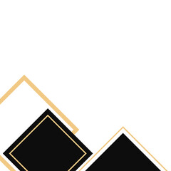 Modern Luxury Black and Gold Geometric Abstract Corner