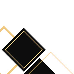 Modern Luxury Black and Gold Geometric Abstract Corner