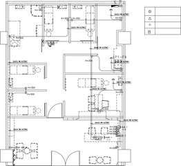 2D Engineering Electrical Drawing for Clinic Interior | Power Outlet Layout and Wiring Connection Plan | Technical Electrical Design for Building System