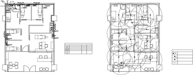 Engineering Drawing of Plumbing and Fire Protection System in Clinic | Water Supply and Drainage Pipe Layout with Sprinkler Head Position | MEP Technical Plan for Interior Design