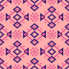 Geometric Ethnic pattern, Native American tribal fabric, tile, carpet, vector, illustration design, on  a pink-purple Tone background 