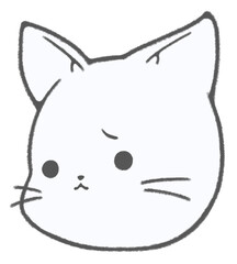 A cute brown tabby cat character icon in trouble