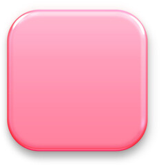 Cute 3D Pink Glossy Square Icon for App or Button