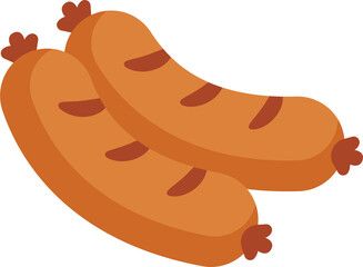 Oktoberfest Two Sausages Isolated on Transparent Background
