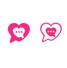 Chat app logo two pink hearts 