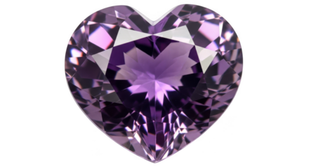 Sparkling heart-shaped amethyst gemstone radiant cut precious stone jewelry