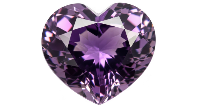 Sparkling heart-shaped amethyst gemstone radiant cut precious stone jewelry - Powered by Adobe