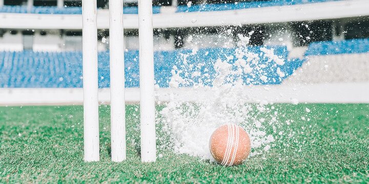 Professional Women Cricket Action with Ball Hitting Wickets Modern Sports Drama Content for Social Media and Advertising Campaigns, Inspiring Breakthrough Moments