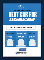 Naklejka premium Car Rental flyer and poster Template Design