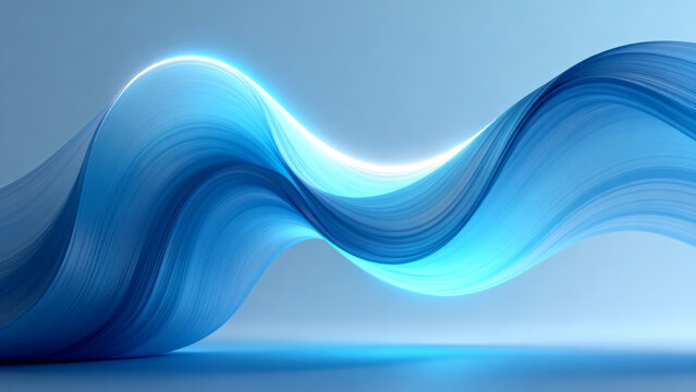 Blue abstract wave design - Powered by Adobe