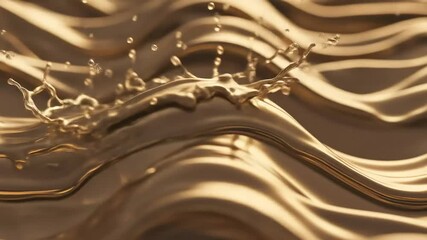 Gold liquid splash abstract background - Powered by Adobe
