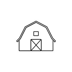 Obraz premium Simple Outline of a Classic Farm Barn with Cross-Shaped Door