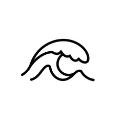 Obraz premium Simple Black Wave Illustration Depicting Ocean Movement and Energy