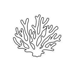 Obraz premium Elegant Line Art Illustration of a Sea Coral Branch