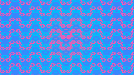 Electric Blue and Pink Abstract Hexagon Pattern