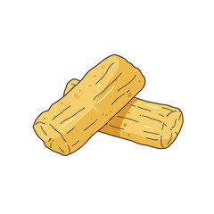 Two Golden Rod-Shaped Traditional Foods