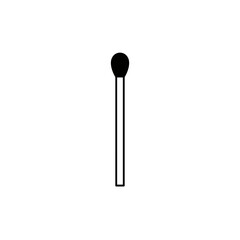 Stylized Matchstick with Black Head and Rectangular Base, Minimalist Design