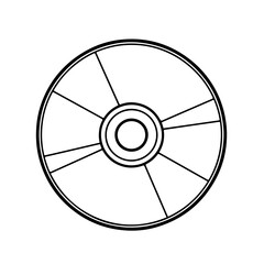 Simple Black and White Compact Disc with Radial Lines