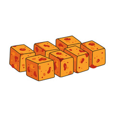 Colorful Cubed Treats with Spiced Glaze