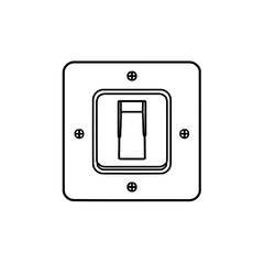 Outline illustration of a toggle switch with a square mounting plate