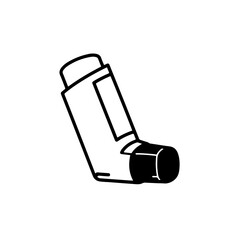 Inhaler Medical Device Line Art Illustration
