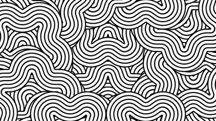 Obraz premium optical illusion abstract black and white line background for banner and card