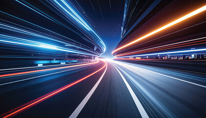 Fototapeta premium futuristic race speed glowing lines background