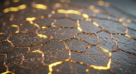 Hexagon Texture with Gold Seams