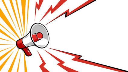 Megaphone Loudspeaker Burst Of Sound For Public Announcement And Marketing Visual Impact