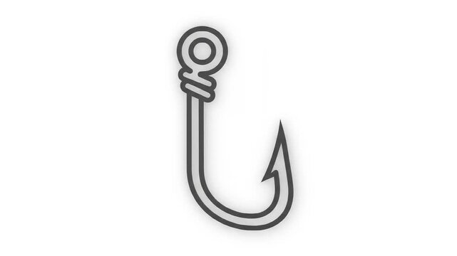 Fishing Hook Illustration - A Simple and Clean Design for Angling Enthusiasts.