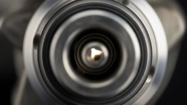 Close up macro shot of a fuel injector nozzle tip.